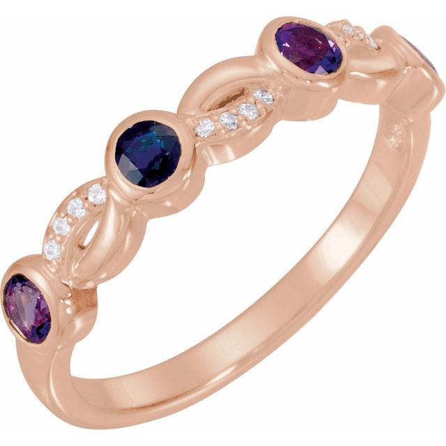 Round Bezel Set Diamond Accented Infinity Mother's Family Birthstone Ring- Sparkle & Jade-SparkleAndJade.com 71508
