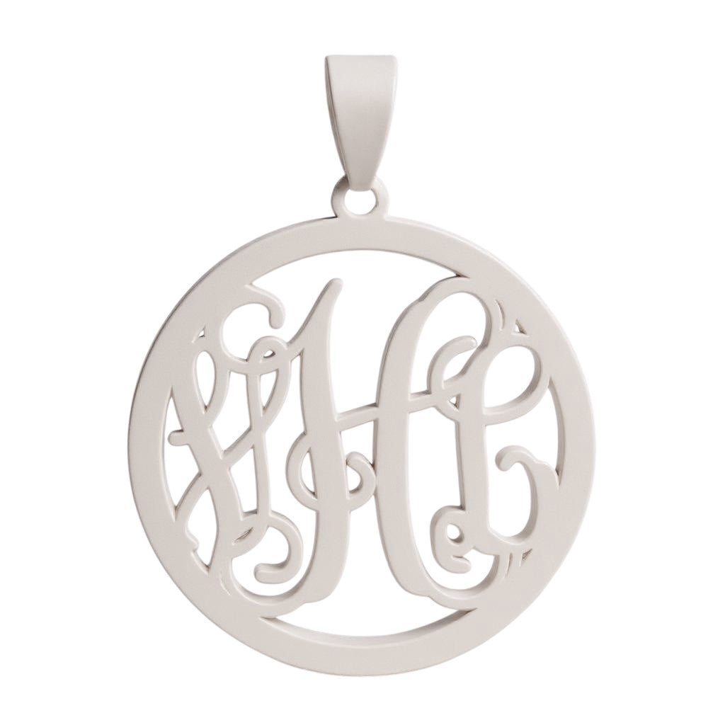 Round .018 Gauge Monogram Pendant - Sterling Silver or Solid Gold- Sparkle & Jade-SparkleAndJade.com 
