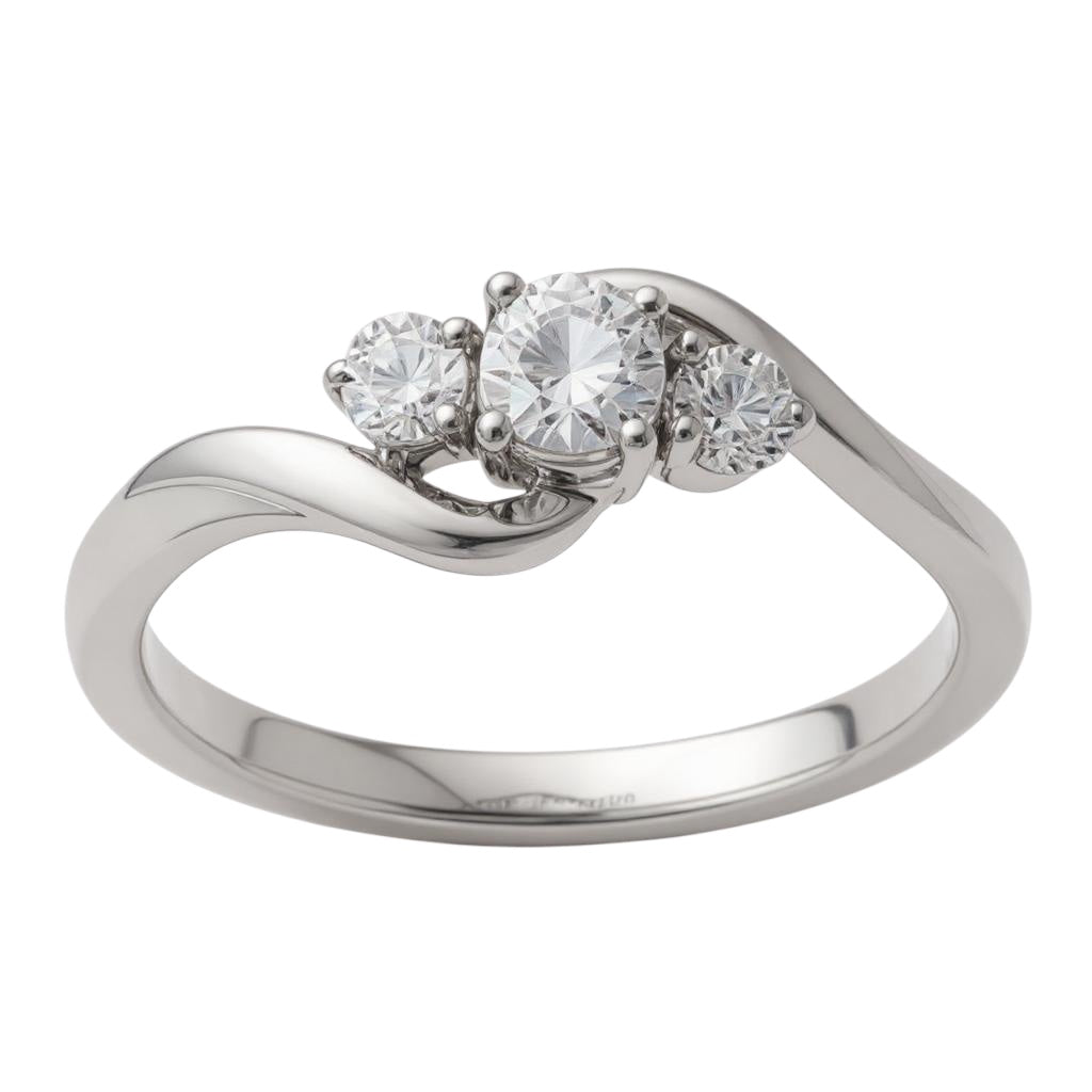 14k White Gold Lab Grown Diamond SI1/SI2, G H I, Engagement Ring- Sparkle & Jade-SparkleAndJade.com 