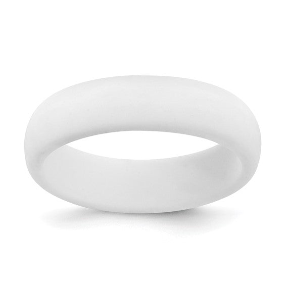 Silicone Band Domed - 5.7mm- Sparkle & Jade-SparkleAndJade.com SL100-WT