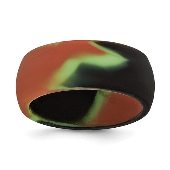 Silicone Camouflage 8.7mm Flat Edge Band - Various Color Patterns- Sparkle & Jade-SparkleAndJade.com 