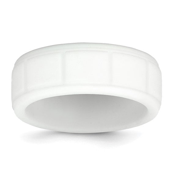 Silicone Band with Pattern - 8mm- Sparkle & Jade-SparkleAndJade.com SL109-WT