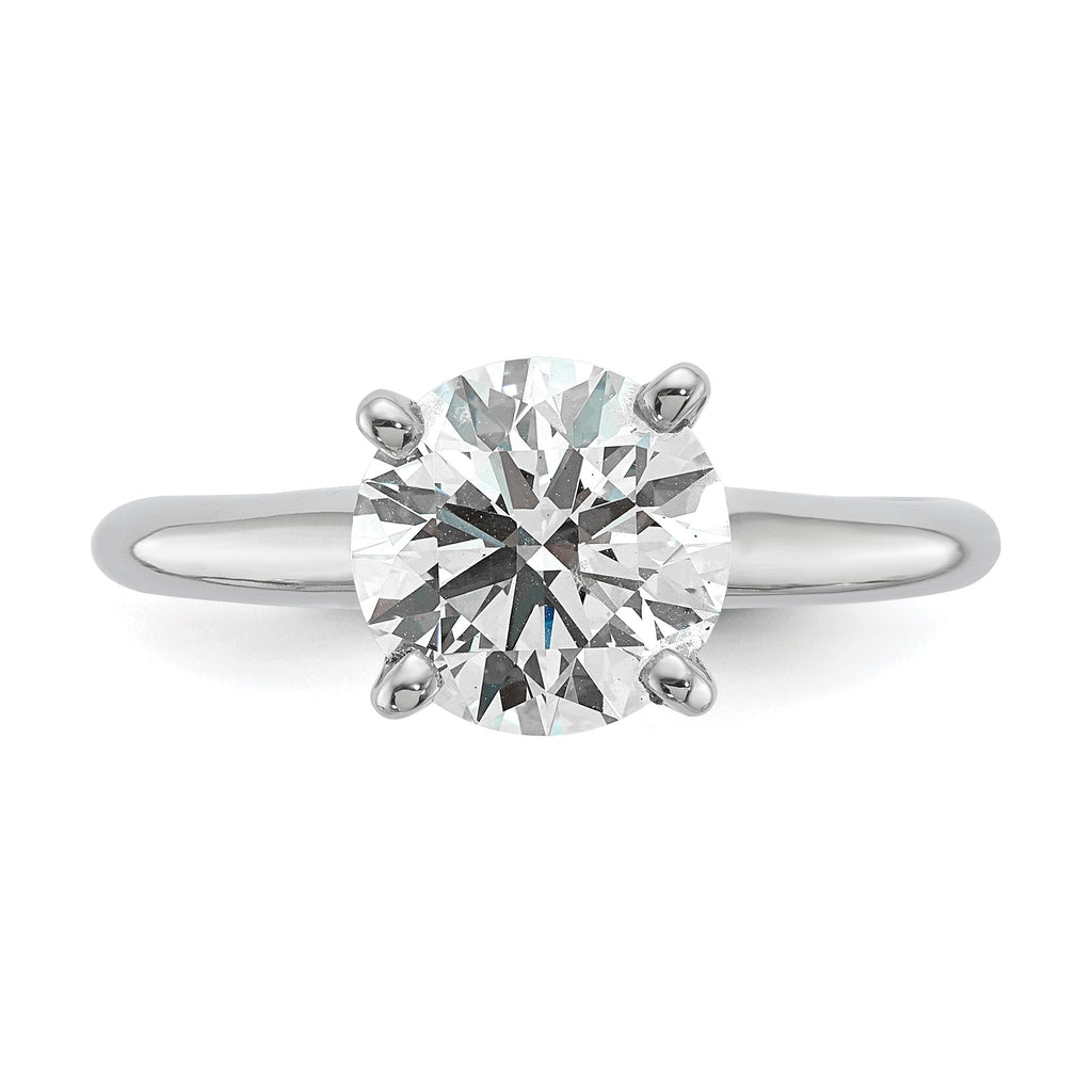 14k White Gold 2 Ct. Lab Grown Diamond VS/SI+ G+ Round Solitaire Engagement Ring- Sparkle & Jade-SparkleAndJade.com 