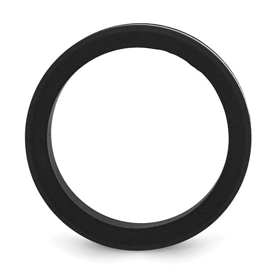 Chisel Stainless Steel Brushed Black Silicone Center 8mm Band- Sparkle & Jade-SparkleAndJade.com 