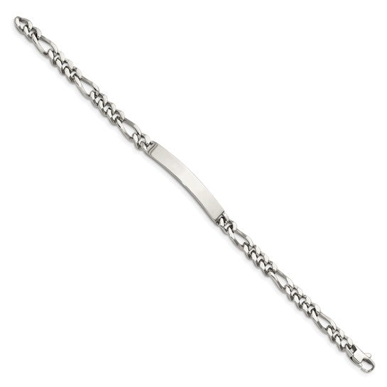 Chisel Stainless Steel Figaro Chain 8.25" ID Bracelet- Sparkle & Jade-SparkleAndJade.com SRB1403-8.25