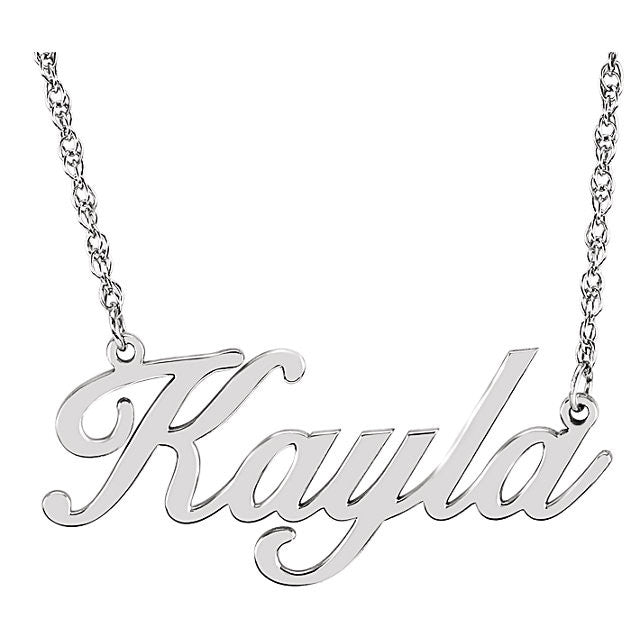 Large Name Necklace buy • Solid Sterling Silver Custom Made • Script Font