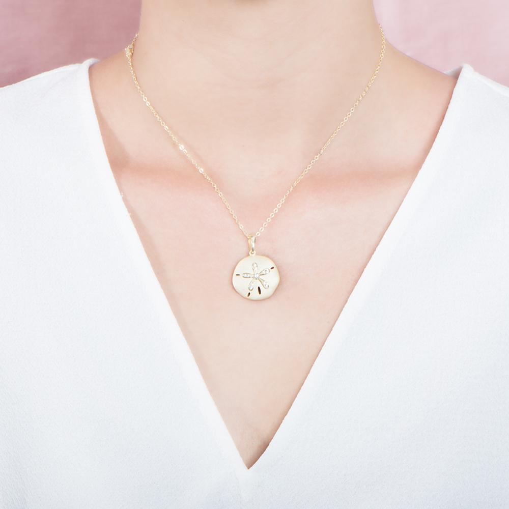 Seashore Sand Dollar Pendant- Sparkle & Jade-SparkleAndJade.com 