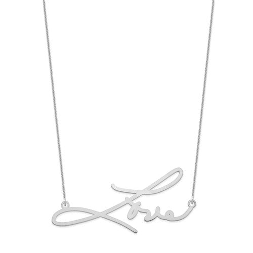 Signature Name Plate Necklace - Sterling Silver or Solid 14k Gold- Sparkle & Jade-SparkleAndJade.com XNA507W