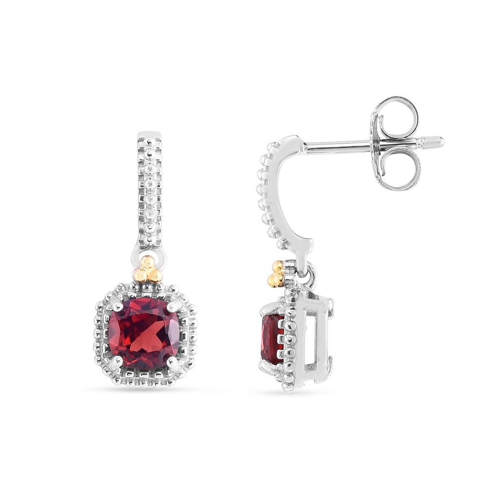 Silver & 18K Gold Gemstone Mini Drop Earrings- Sparkle & Jade-SparkleAndJade.com SILER13944