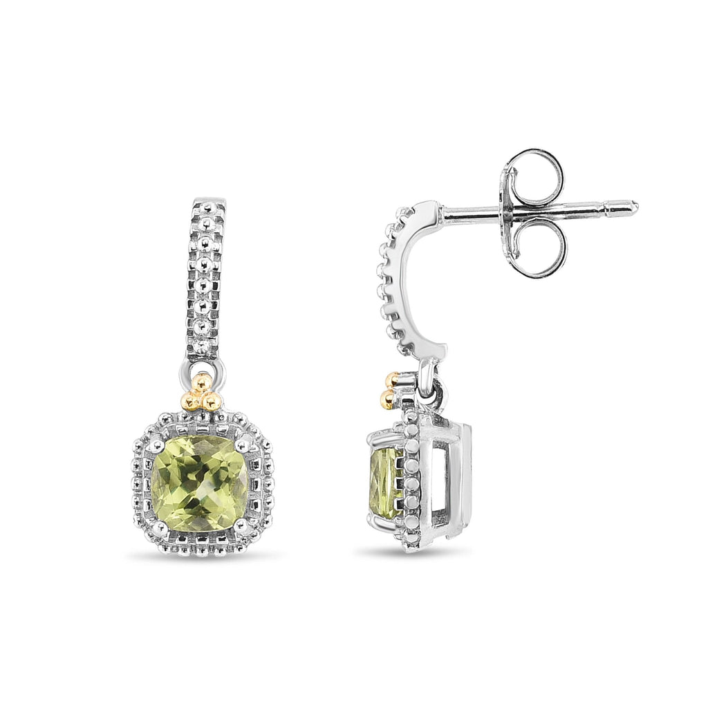 Silver & 18K Gold Gemstone Mini Drop Earrings- Sparkle & Jade-SparkleAndJade.com SILER13946