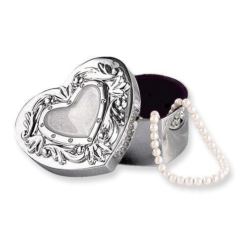 Silver-Plated Heart Jewelry Box- Sparkle & Jade-SparkleAndJade.com GP9750