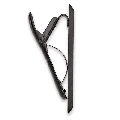 Stainless Steel Black IP-Plated Tie Bar Clip - Engravable- Sparkle & Jade-SparkleAndJade.com SRT107