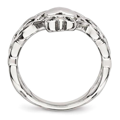 Stainless Steel Celtic Knot Claddagh Ring- Sparkle & Jade-SparkleAndJade.com 