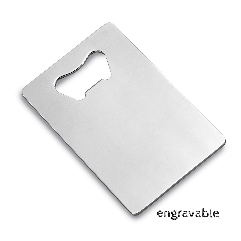 Stainless Steel Credit Card Wallet Sized Bottle Opener - Engravable- Sparkle & Jade-SparkleAndJade.com GM14611