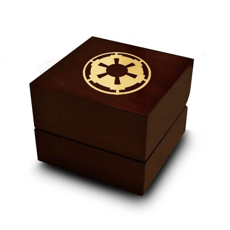 Star Wars Sith Imperial Star Symbol Engraved Wood Ring Box Chocolate Dark Wood Personalized Wooden Wedding Ring Box- Sparkle & Jade-SparkleAndJade.com EWWB-3246
