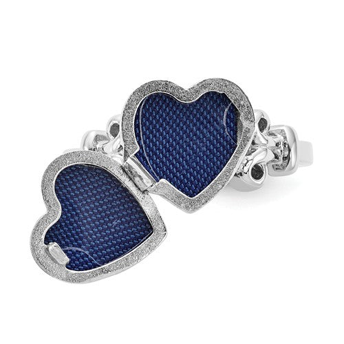 Sterling Silver 10mm Heart Locket Ring- Sparkle & Jade-SparkleAndJade.com 