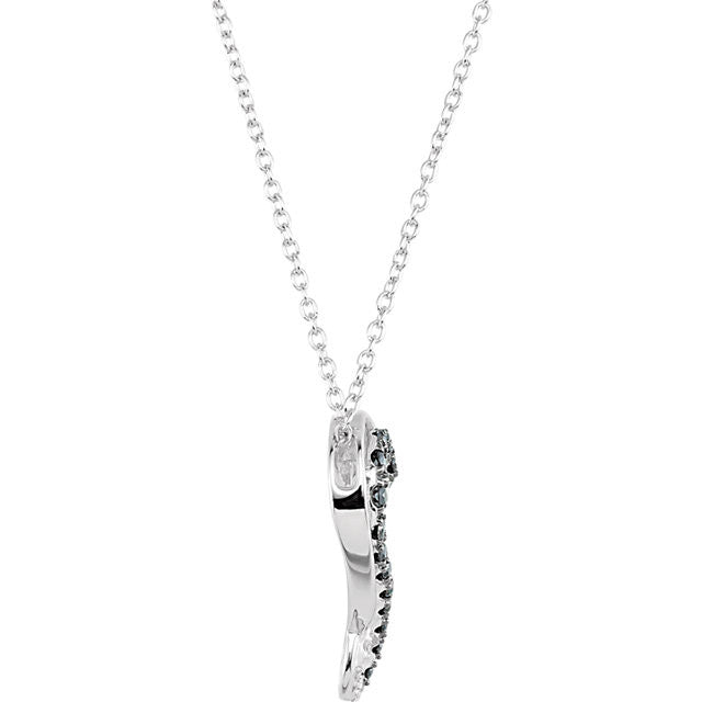 Sterling Silver 1/5 CTW Black & White Diamond Heart 18" Necklace- Sparkle & Jade-SparkleAndJade.com 69956:100:P