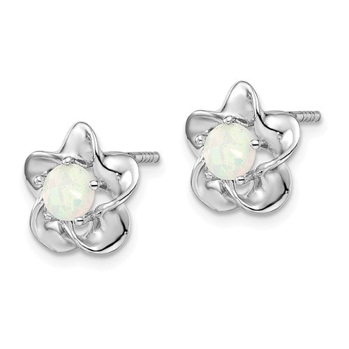 Sterling Silver 15mm Flower Birthstone Stud Post Earrings- Sparkle & Jade-SparkleAndJade.com 