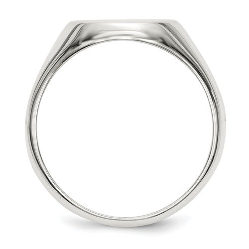 Sterling Silver 15x12mm Solid Closed Back Signet Ring - (Men's Sizes)- Sparkle & Jade-SparkleAndJade.com 