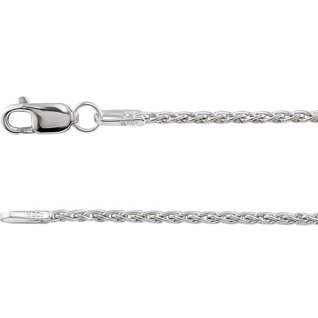 YAMI Chain Necklace For Men, Blue And Silver Wheat Chain