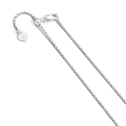 Sterling Silver 1.2mm Adjustable Rope Chain - Various Lengths- Sparkle & Jade-SparkleAndJade.com 