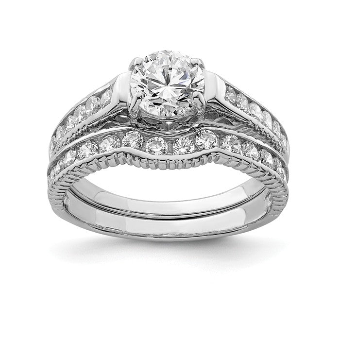 Sterling Silver 2-Piece CZ Promise Wedding Ring Set- Sparkle & Jade-SparkleAndJade.com QR1328-6