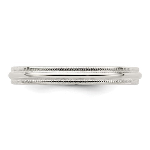 Sterling Silver 3mm Milgrain Comfort Fit Band- Sparkle & Jade-SparkleAndJade.com QCFM030