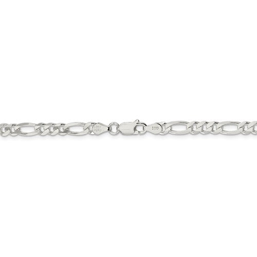 Sterling Silver 4.25mm Figaro Chain - Bracelet Lengths- Sparkle & Jade-SparkleAndJade.com 