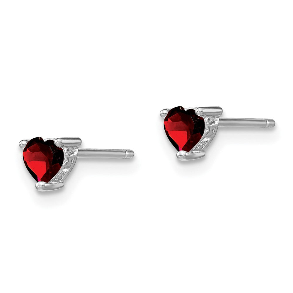 Sterling Silver 4mm Heart Birthstone Post Earrings- Sparkle & Jade-SparkleAndJade.com 