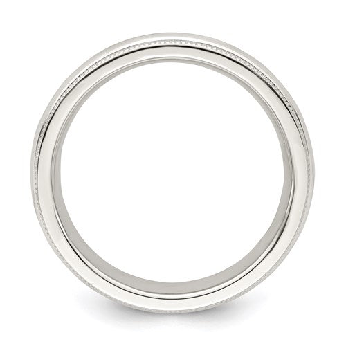 Sterling Silver 4mm Milgrain Comfort Fit Wedding Band- Sparkle & Jade-SparkleAndJade.com 