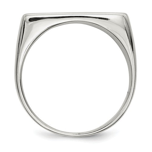 Sterling Silver 9x19mm Rectangle Closed Back Signet Ring - Men's Sizes- Sparkle & Jade-SparkleAndJade.com 