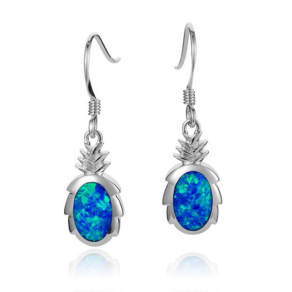 Sterling Silver Alamea Blue Opal Pineapple Dangle Earrings- Sparkle & Jade-SparkleAndJade.com 047-32-01