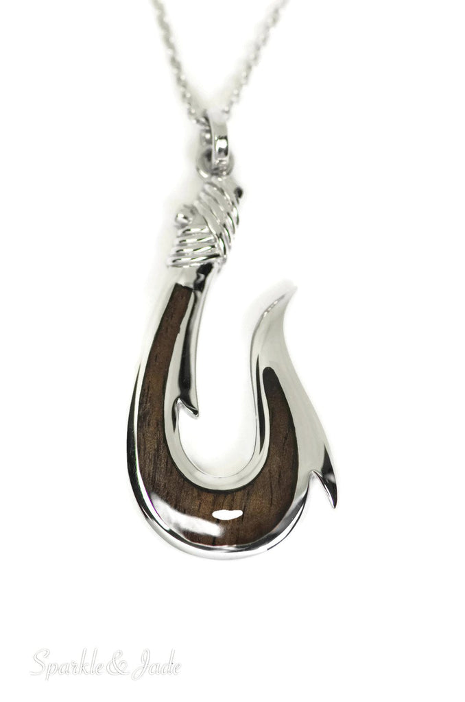 Alamea Fishing Hook Pendant, Sterling Silver