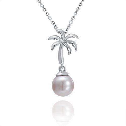Sterling Silver Alamea Hawaii Pearl Palm Tree Pendant- Sparkle & Jade-SparkleAndJade.com 167-91-01