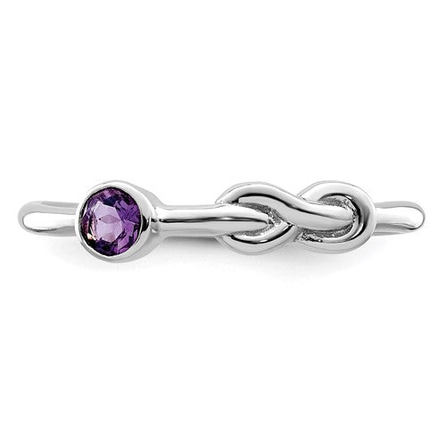 Sterling Silver Amethyst Infinity Knot Ring- Sparkle & Jade-SparkleAndJade.com 