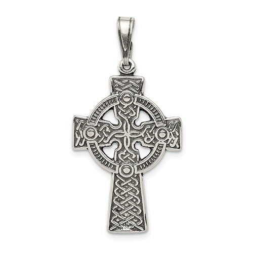 Sterling Silver Antiqued Celtic Cross Pendant- Sparkle & Jade-SparkleAndJade.com QC6676