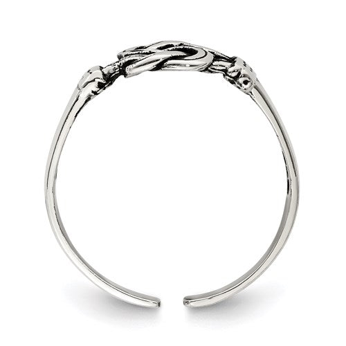 Sterling Silver Antiqued Double Love Knot Toe Ring- Sparkle & Jade-SparkleAndJade.com QR818