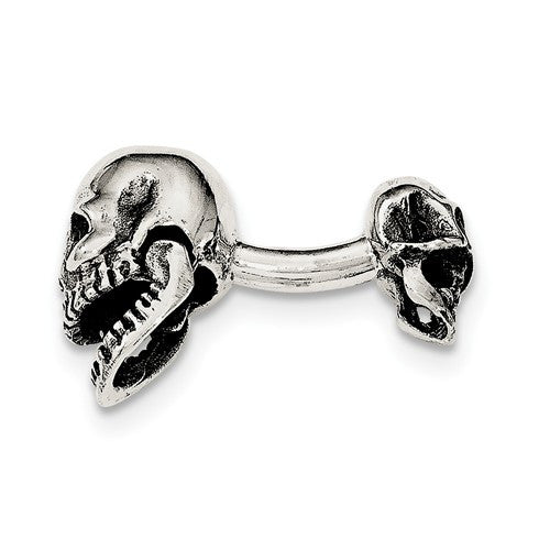 Sterling Silver Antiqued Moveable Skull Cuff Links- Sparkle & Jade-SparkleAndJade.com QQ551
