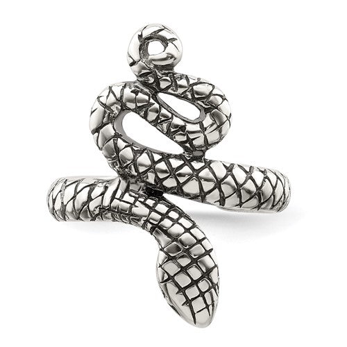 Sterling Silver Antiqued Snake Toe Ring- Sparkle & Jade-SparkleAndJade.com QR798