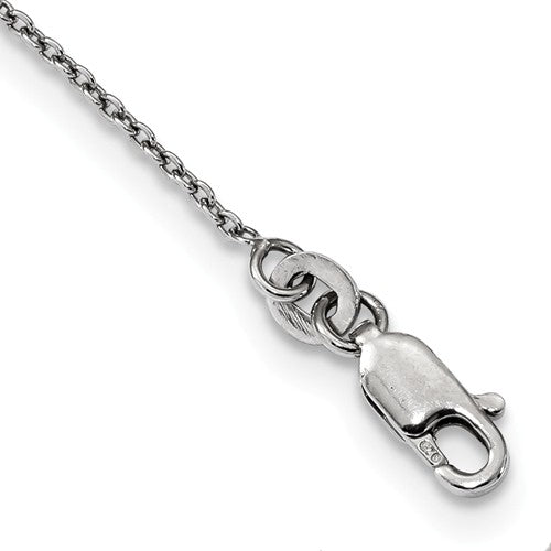 Sterling Silver Black Diamond Filigree Circle Pendant Necklace- Sparkle & Jade-SparkleAndJade.com QP3810