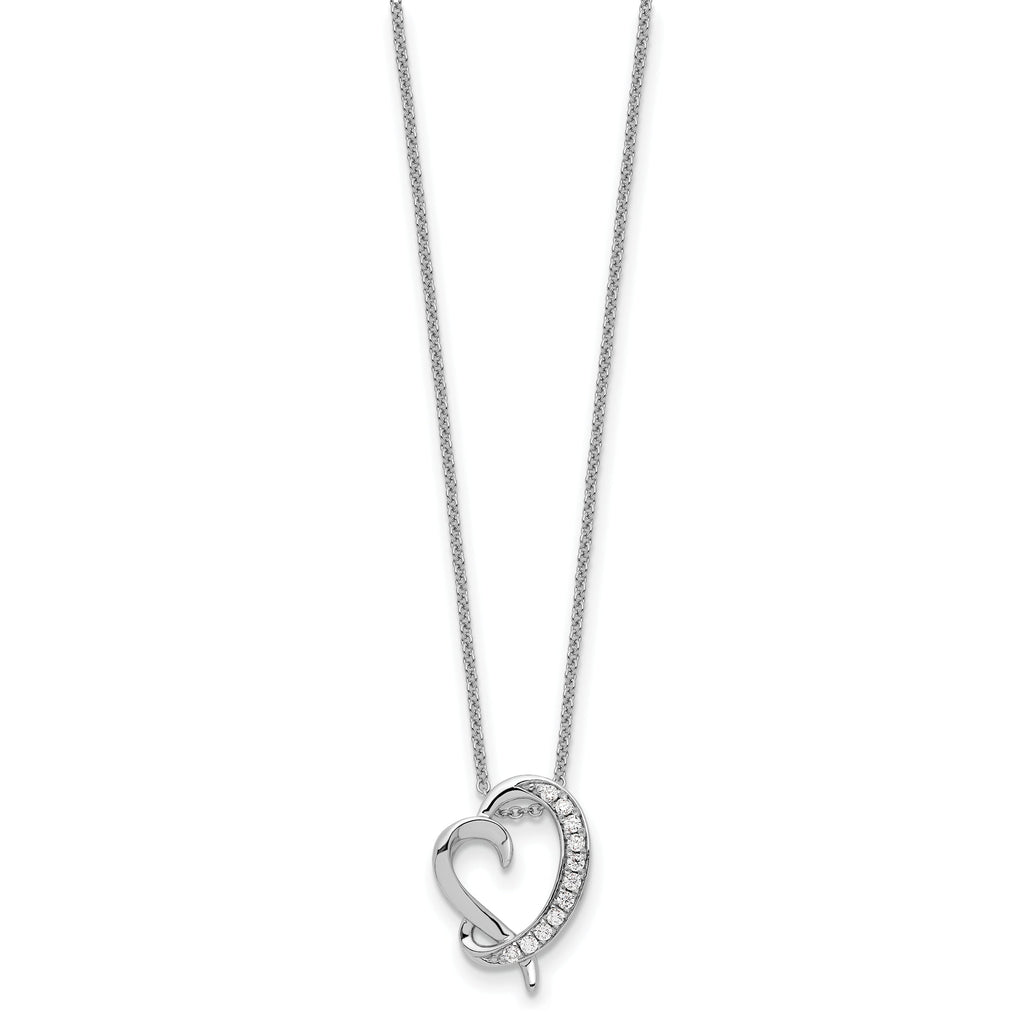 Sterling Silver CZ Antiqued With Love Your Son Heart 18" Necklace- Sparkle & Jade-SparkleAndJade.com QSX719