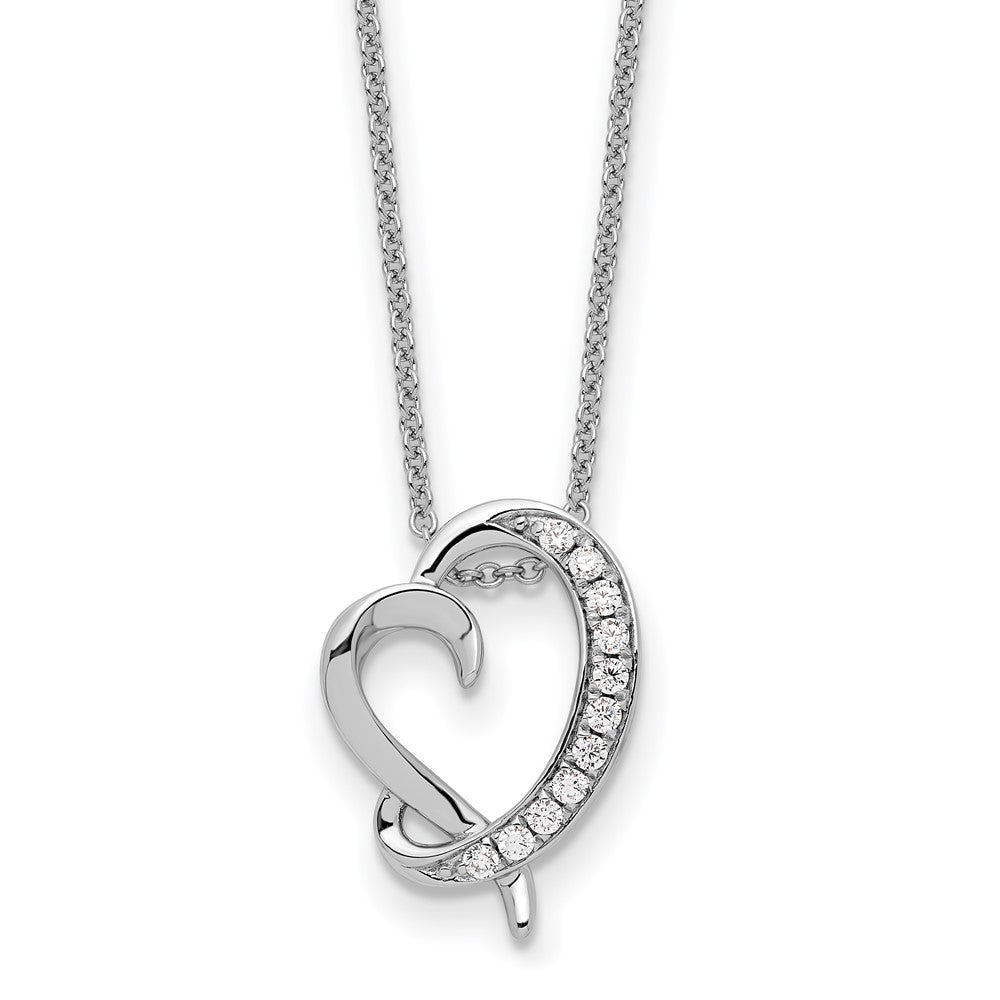 Sterling Silver CZ Antiqued With Love Your Son Heart 18" Necklace- Sparkle & Jade-SparkleAndJade.com QSX719