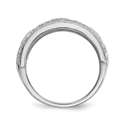 Sterling Silver CZ Brilliant Embers Polished Ring- Sparkle & Jade-SparkleAndJade.com 
