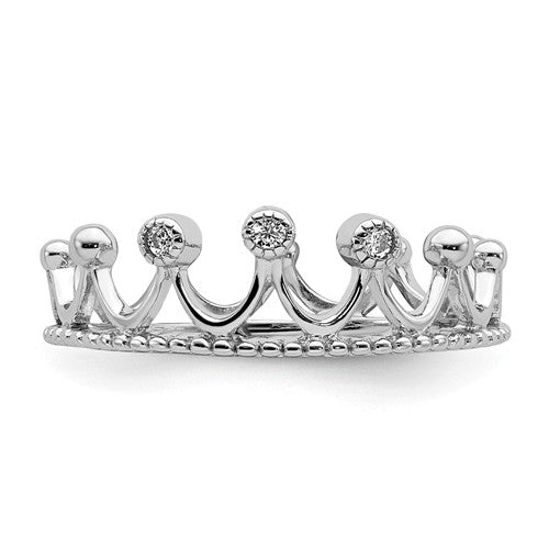 Sterling Silver CZ Eternity Crown Ring- Sparkle & Jade-SparkleAndJade.com 