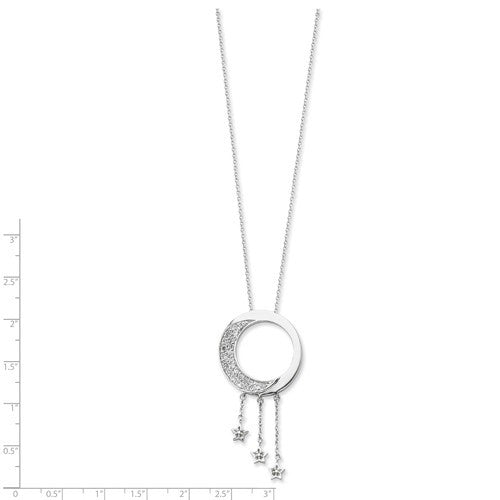 Sterling Silver & CZ 'I Promise You The Moon And Stars' Necklace- Sparkle & Jade-SparkleAndJade.com QSX210