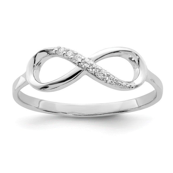 Sterling Silver CZ Infinity Ring- Sparkle & Jade-SparkleAndJade.com 