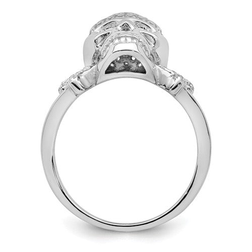 Sterling Silver CZ Skull Ring- Sparkle & Jade-SparkleAndJade.com 