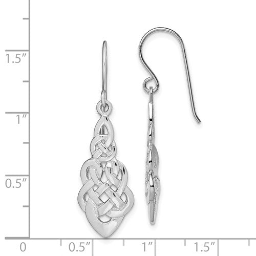 Sterling Silver Celtic Knot Dangle Earrings- Sparkle & Jade-SparkleAndJade.com QE3357