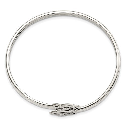 Sterling Silver Celtic Knot Flexible Bangle Bracelet- Sparkle & Jade-SparkleAndJade.com QB1148
