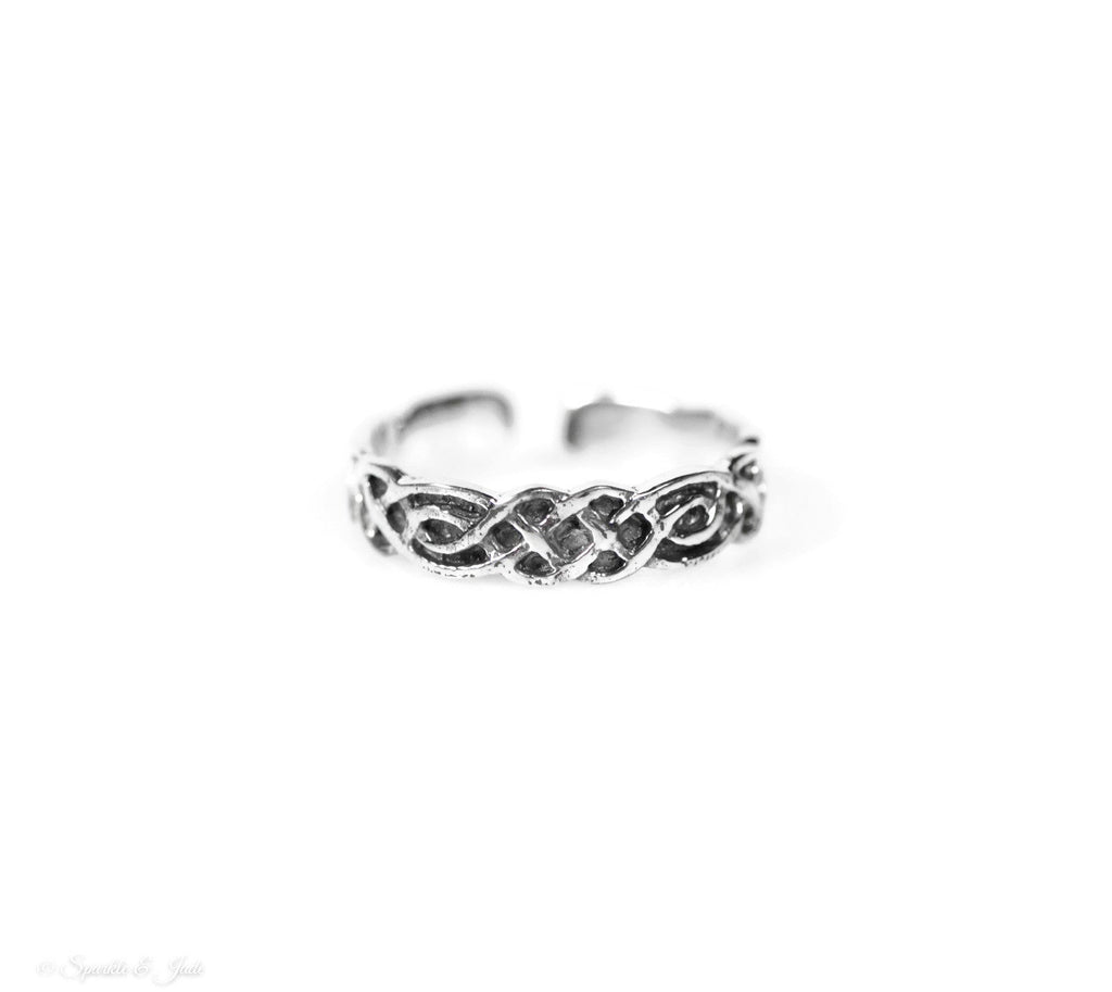 Sterling Silver Celtic Knot Weave Toe Ring- Sparkle & Jade-SparkleAndJade.com A-RT160450